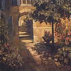 Philip Craig Courtyard in Provence painting